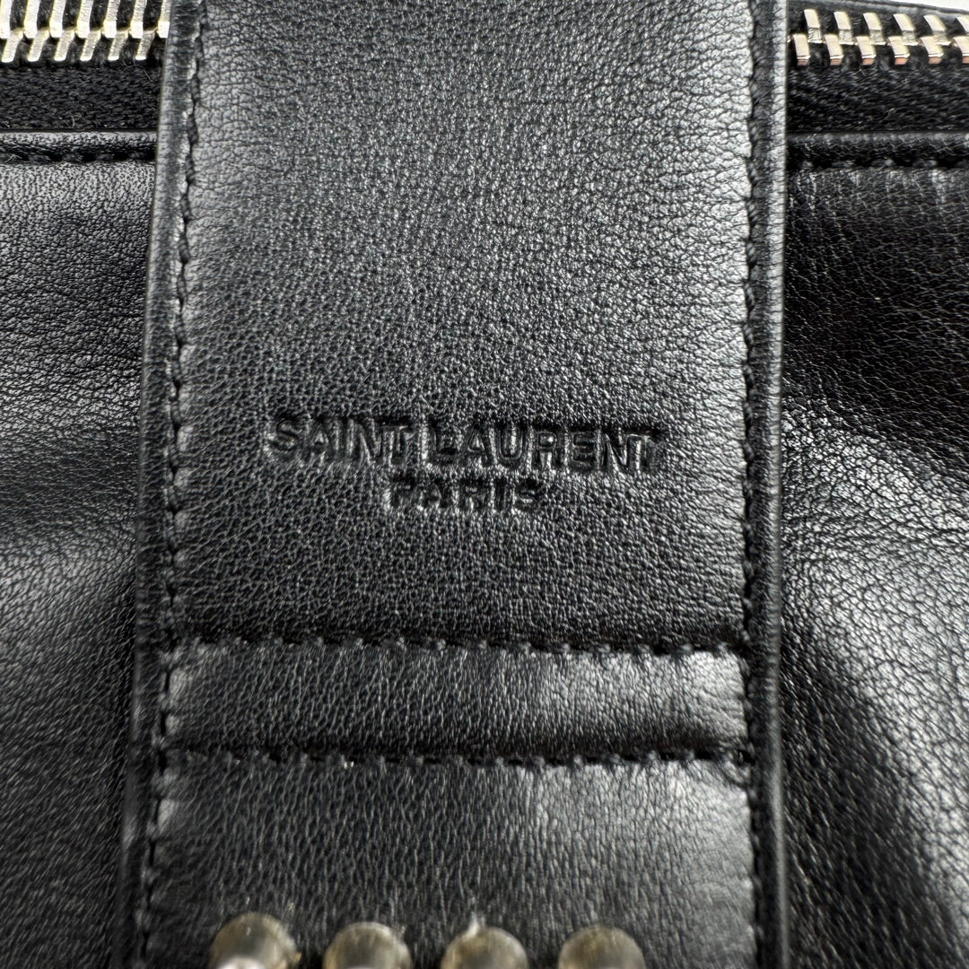 Saint Laurent By Hedi Slimane FW2014 Black Studded Leather Weekender Gym Bag