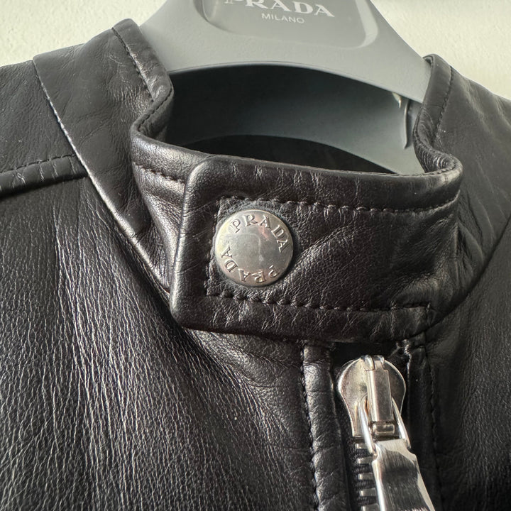 Prada SS2012 Mainline Moto Biker Lamb Leather Jacket