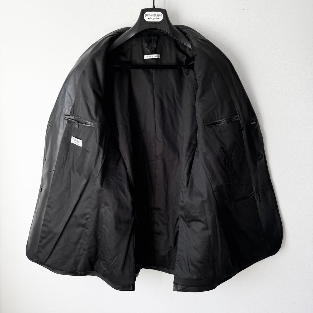 Yves Saint Laurent Rive Gauche By Tom Ford FW2001 Black Leather Blazer Jacket