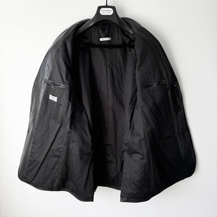 Yves Saint Laurent Rive Gauche By Tom Ford FW2001 Black Leather Blazer Jacket