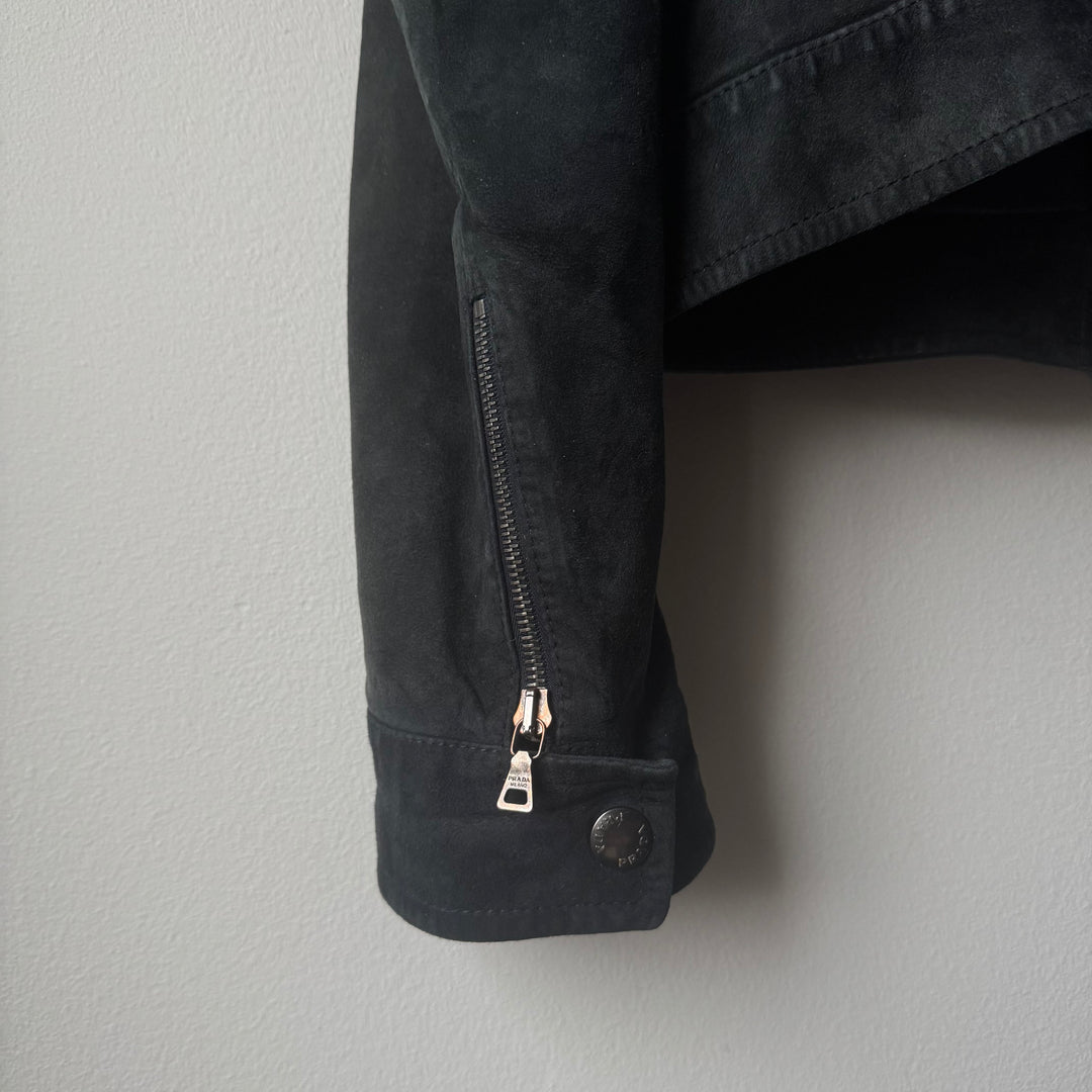 Prada 2000’s Nubuck Leather Café Racer Moto Jacket