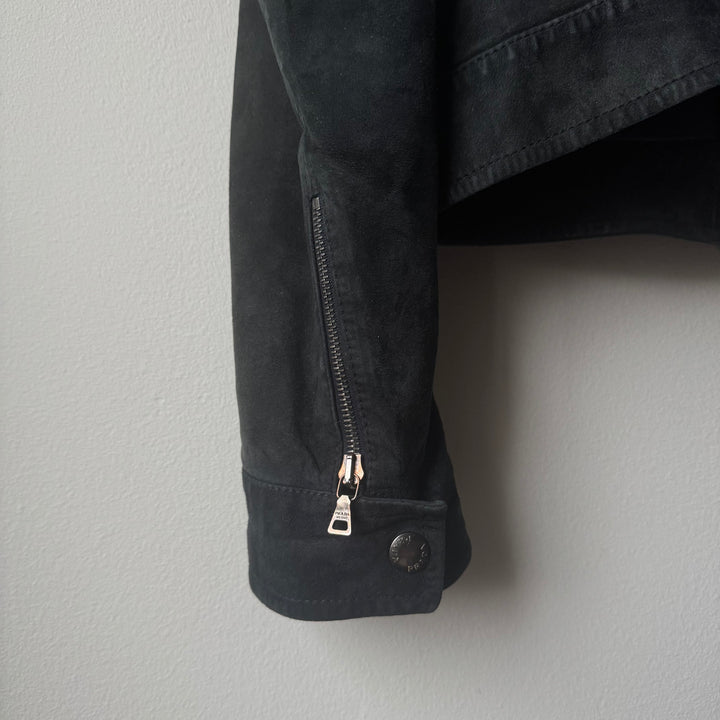 Prada 2000’s Nubuck Leather Café Racer Moto Jacket