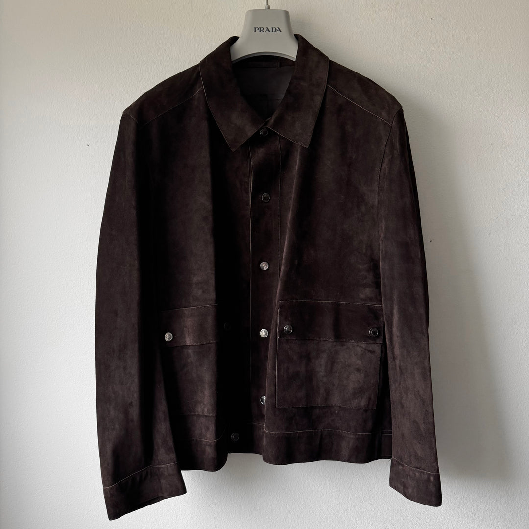 Gucci By Tom Ford FW2000 Brown Suede/Nubuck Cropped Blouson Leather Jacket