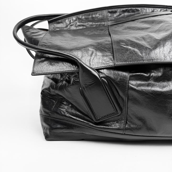 Bottega Venetta 2020 Black Arco Maxi Intrecciato Slouch Tote Weekender Bag