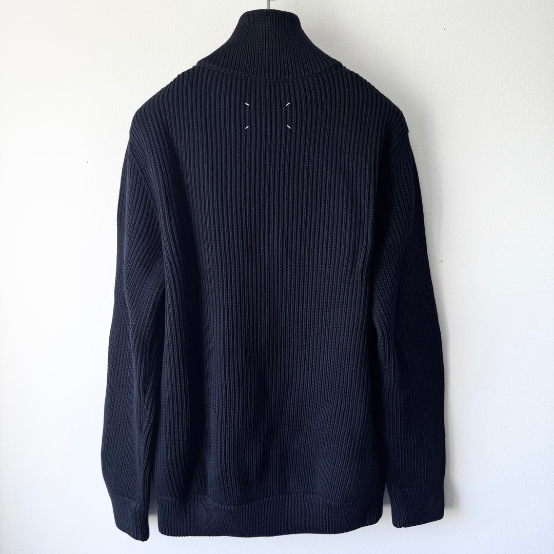 AW2011 Maison Martin Margiela Navy Wool Zip-Up Drivers/Truckers Knit