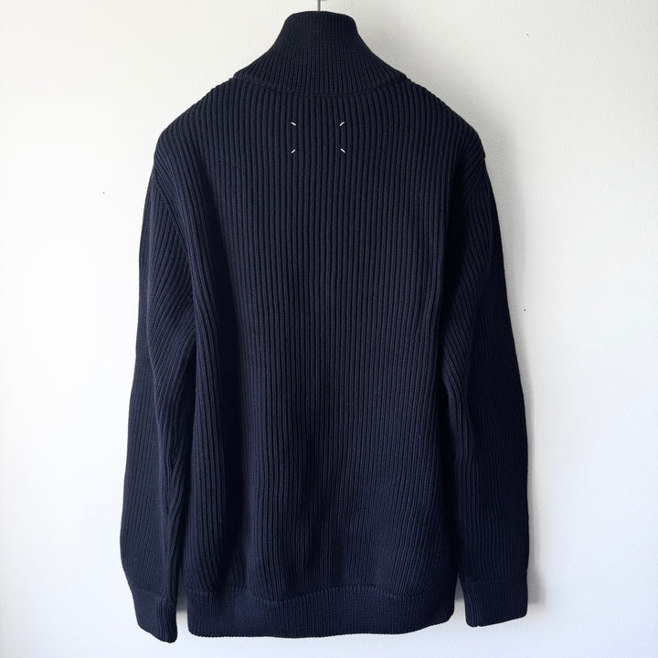 AW2011 Maison Martin Margiela Navy Wool Zip-Up Drivers/Truckers Knit