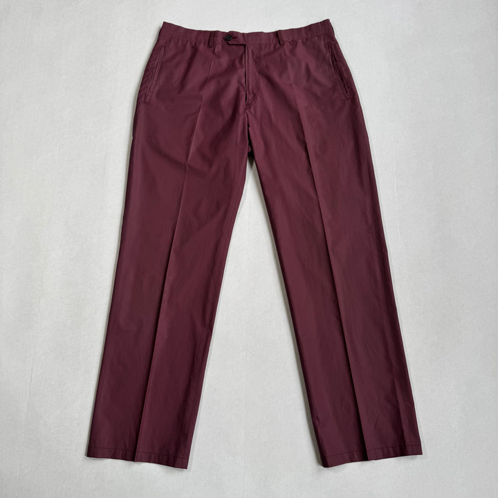 Prada SS1998 Red Wide Leg Pleated Pants
