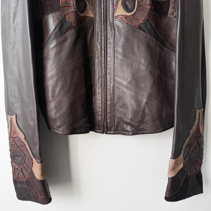 Gucci By Tom Ford SS2004 Brown Patchwork Western Leather Jacket
