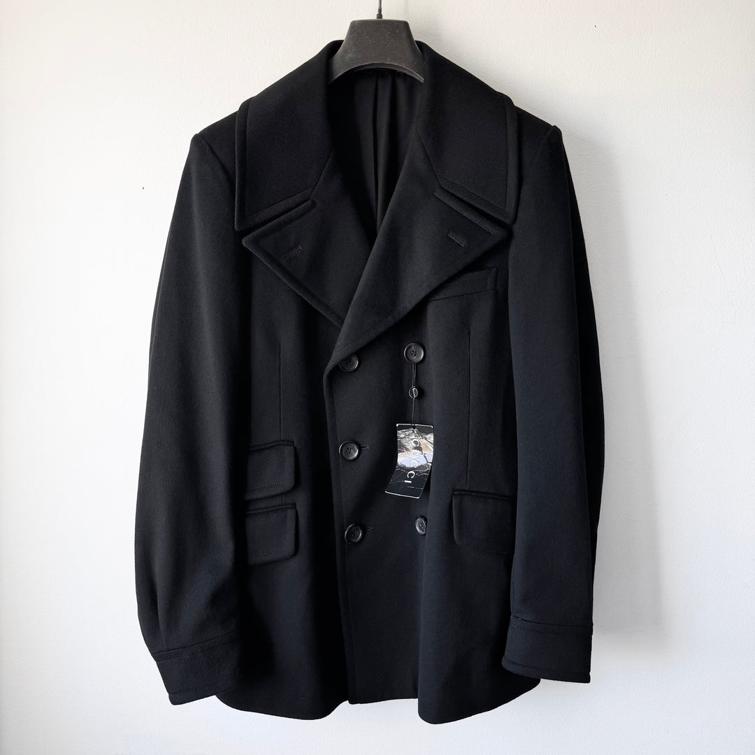 Gucci By Tom Ford FW2003 Black Double Breasted Wool Peacoat