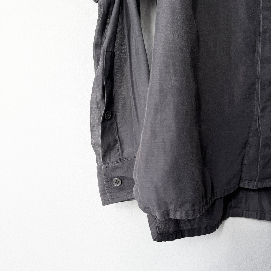 Kris Van Assche 2000s Gray Cotton Double Sleeve Button-Up Shirt