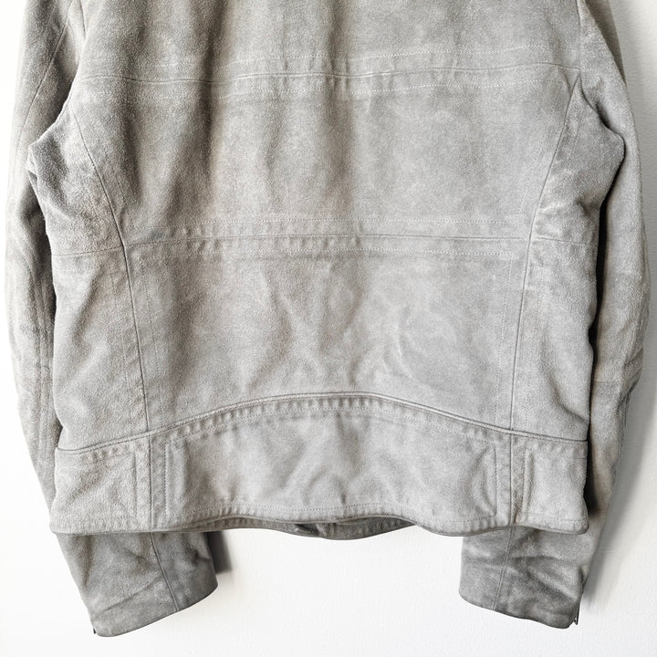 Gucci By Tom Ford FW2004 Grey Suede Moto Biker Leather Jacket