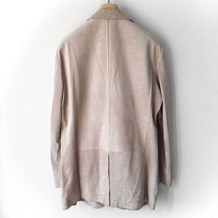 Gucci SS2005 Sand Beige Suede Leather Blazer Jacket