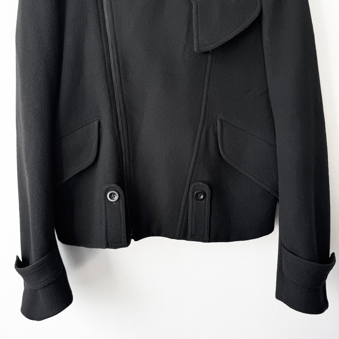 AW2008 Martin Margiela Black Wool Perfecto Biker Jacket