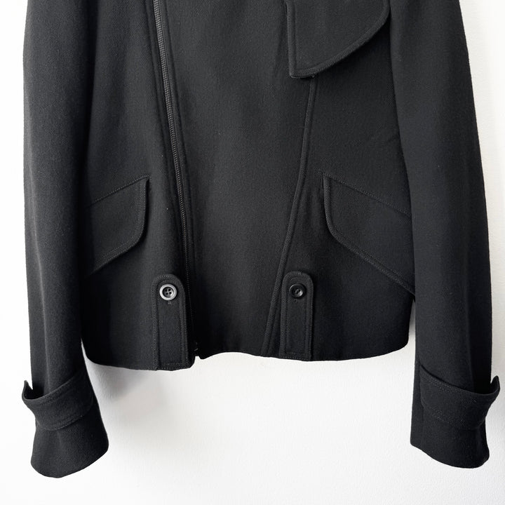 AW2008 Martin Margiela Black Wool Perfecto Biker Jacket