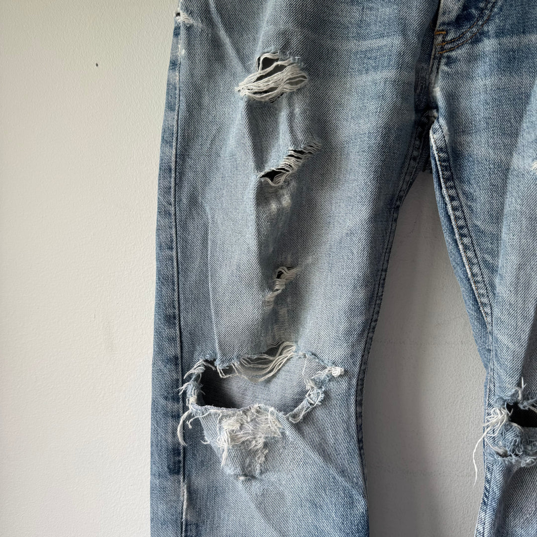 Helmut Lang 1998 Distressed Trashed Denim Jeans