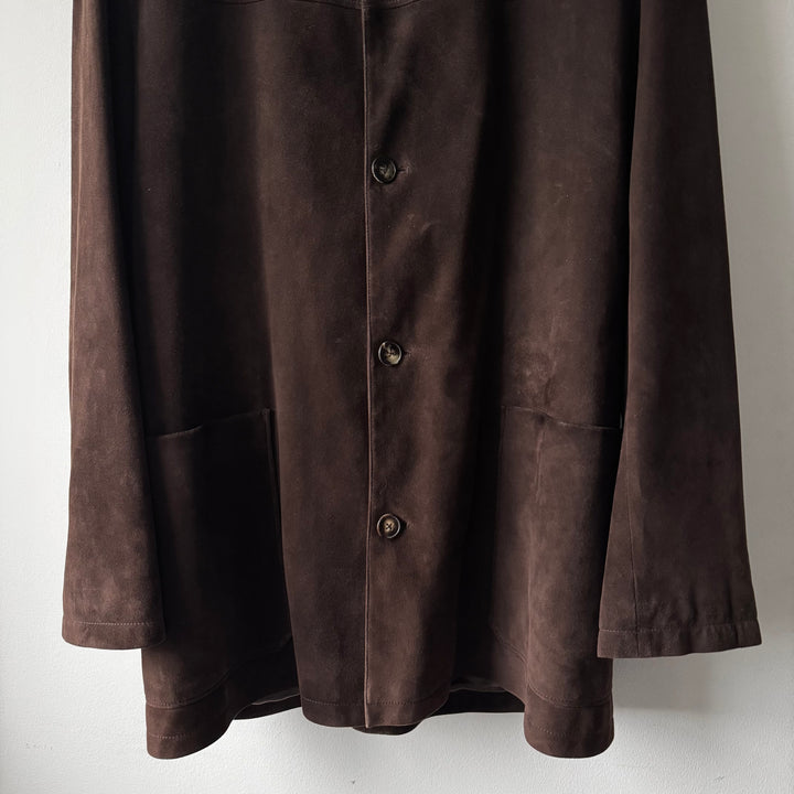 Hermes 2000's Brown Suede Deer Leather Short Coat
