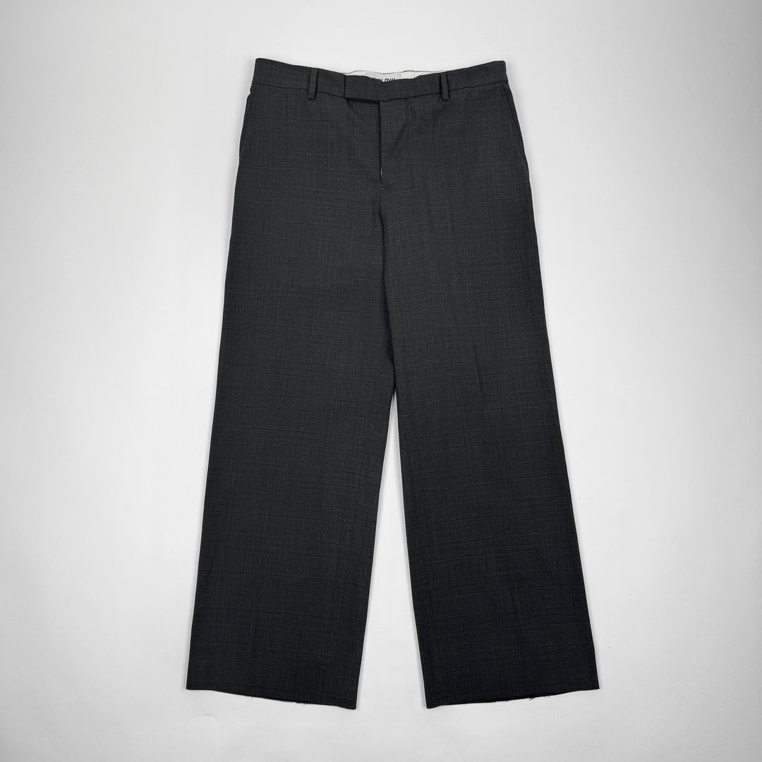 Miu Miu 2022 Checkered Prince Of Wales Pleated Fine Wool Pants
