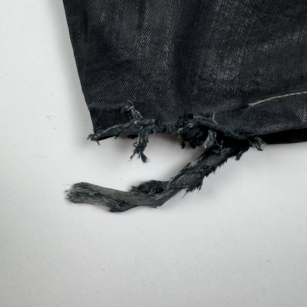 Rick Owens FW2024 Black Bias Bootcut Waxed Denim Pants