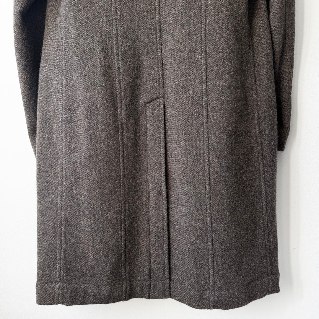 Yohji Yamamoto Pour Homme FW2012 Grey/Brown Wool Asymmetric Stand Collar Coat