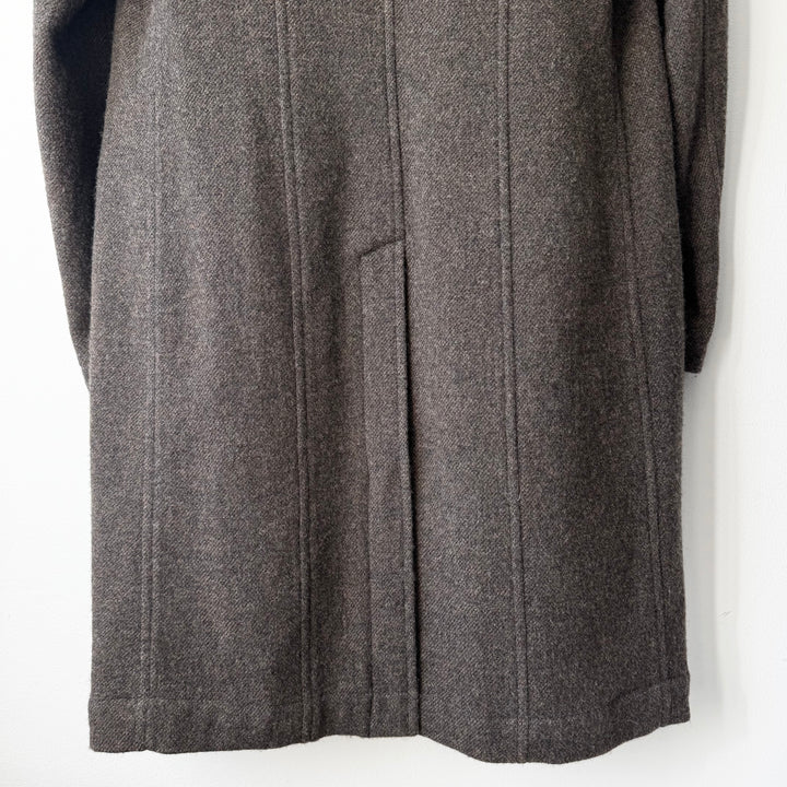 Yohji Yamamoto Pour Homme FW2012 Grey/Brown Wool Asymmetric Stand Collar Coat