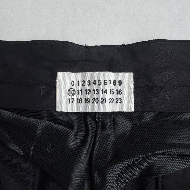 AW2003 Martin Margiela Black Wide Leg Pleated Wool Pants