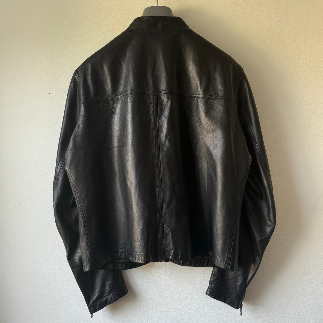 Prada 2000’s Mainline Cropped Leather Moto Jacket