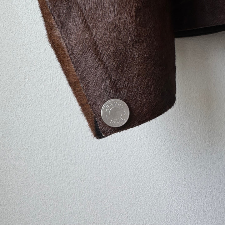 Hermes FW2015 Runway Sample Hair-On-Hide Calf Leather Moto Jacket