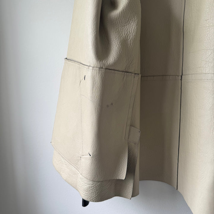 Prada 1990’s Button Up Contrast Leather Jacket