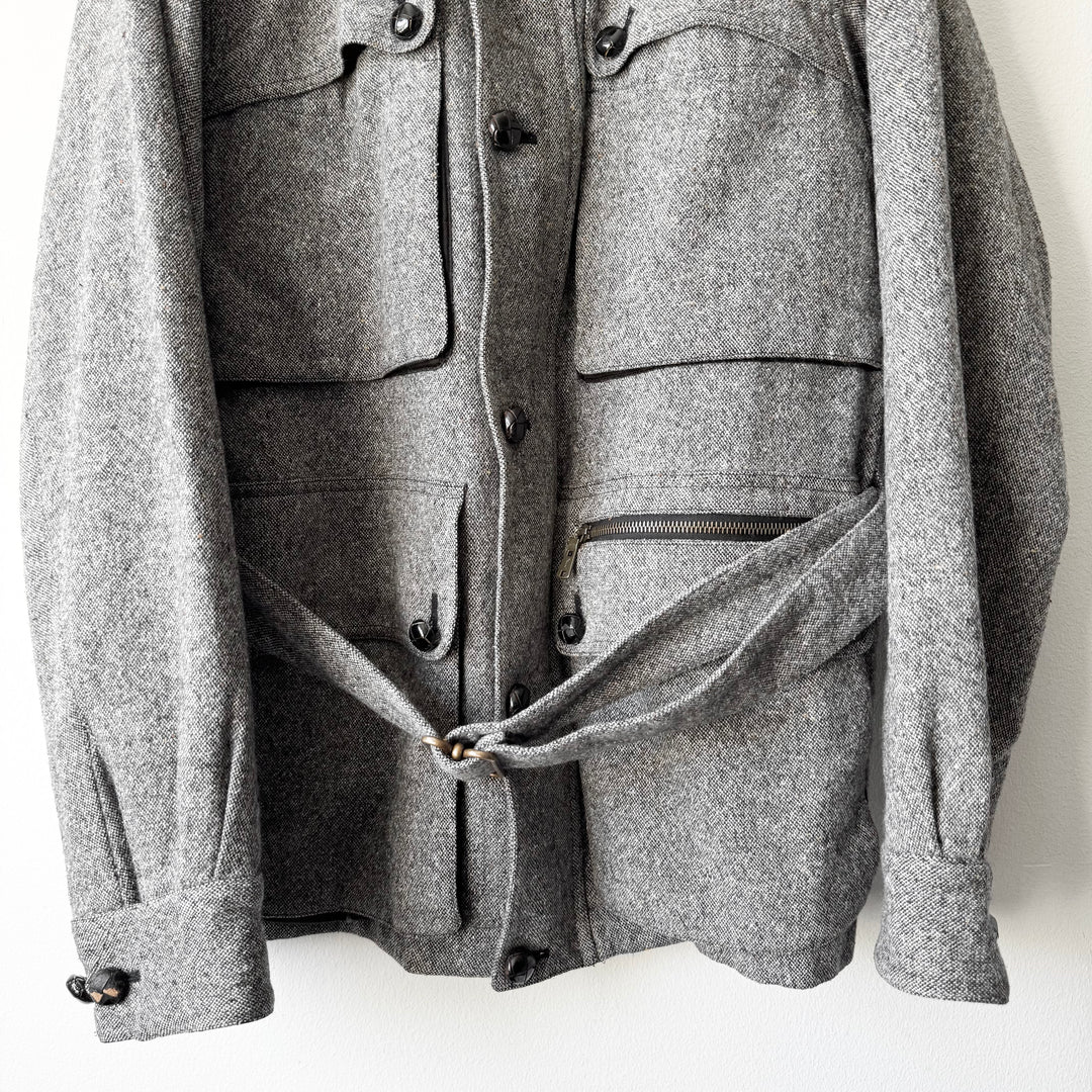 Yves Saint Laurent Rive Gauche FW2006 Gray Wool/Silk Belted Military Jacket