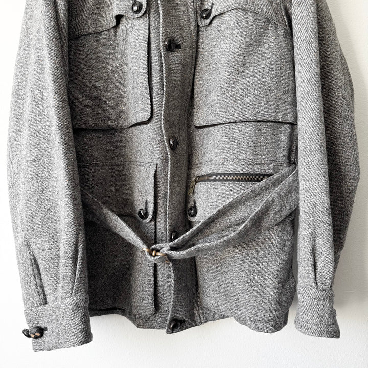 Yves Saint Laurent Rive Gauche FW2006 Gray Wool/Silk Belted Military Jacket