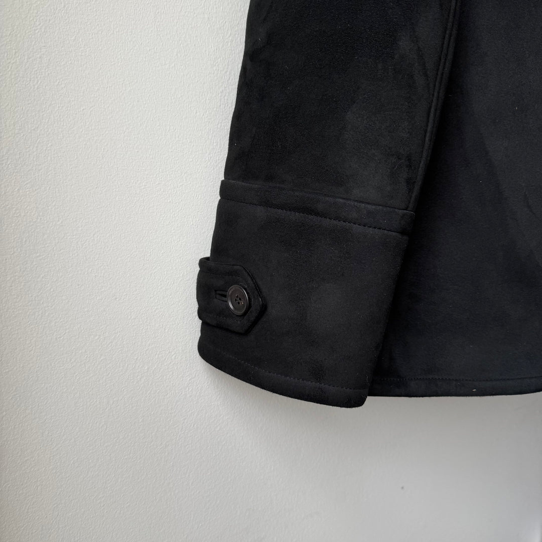 Prada FW2023 Black Lamb Shearling Leather Short Coat