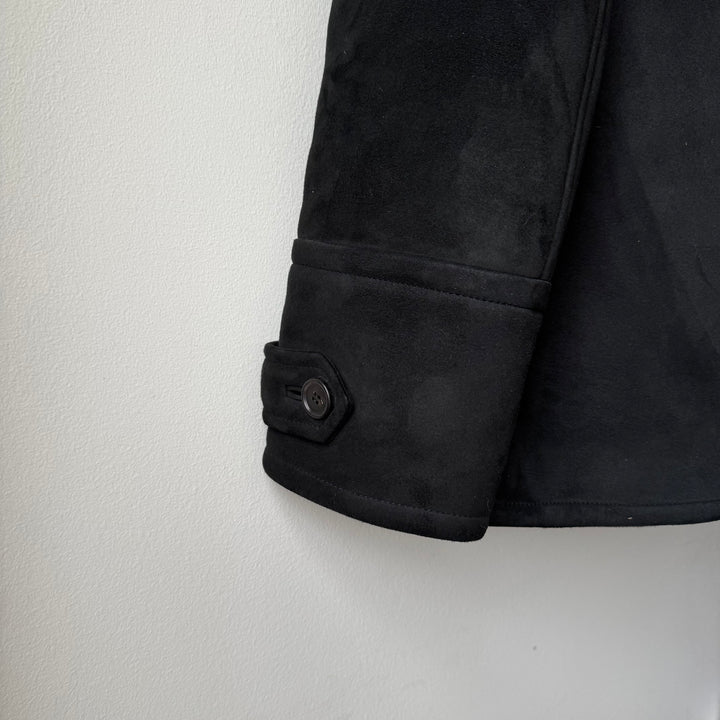 Prada FW2023 Black Lamb Shearling Leather Short Coat