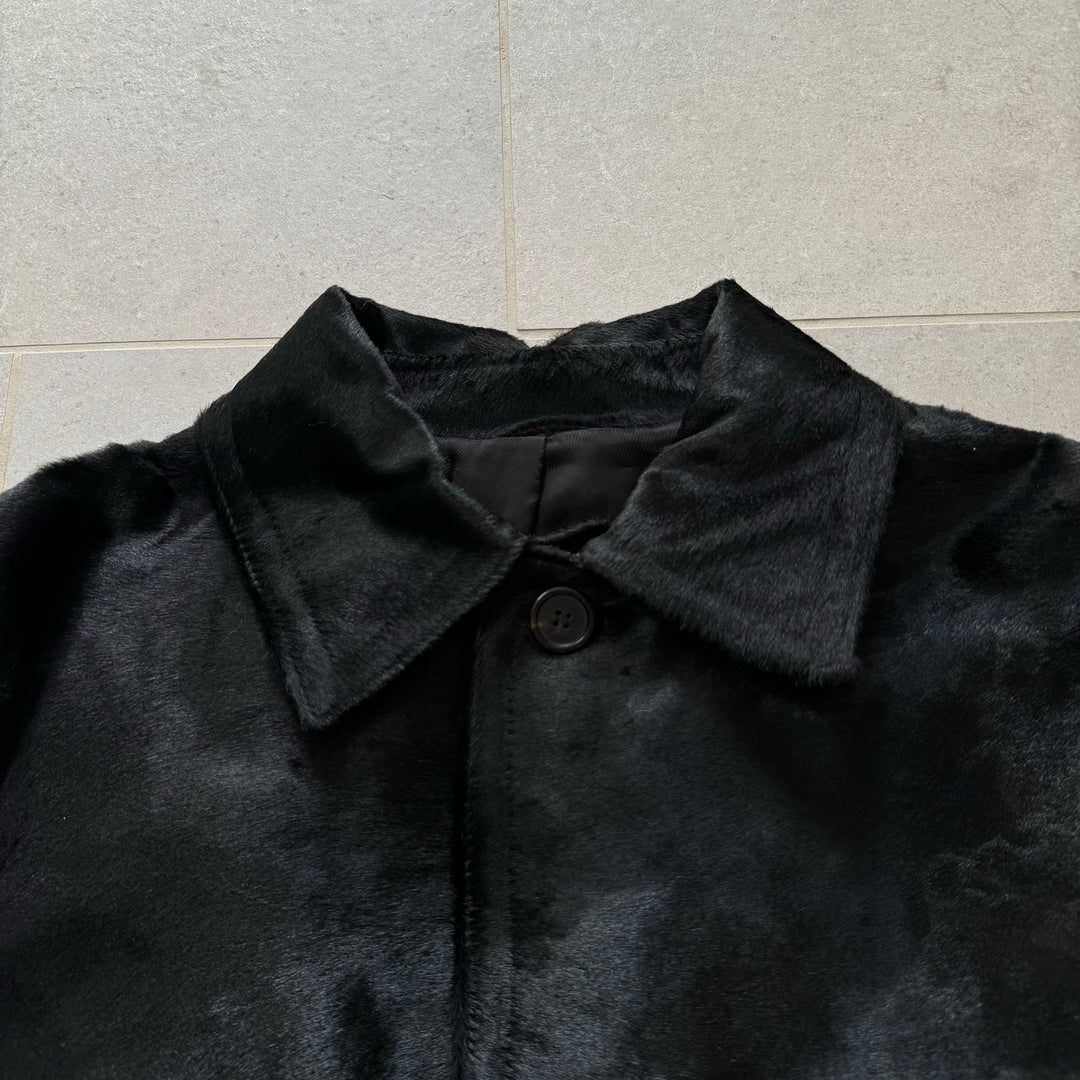Prada 1990’s Mainline Calf Hair-On-Hide Leather Coat