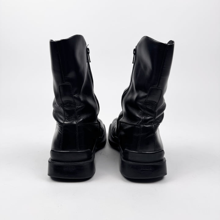Prada FW1999 Black Patent Leather Square Toe Boots