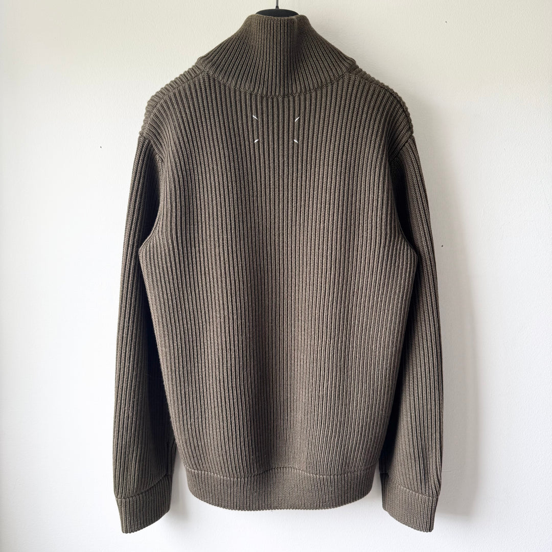 AW2006 Martin Margiela Military Green Wool Zip-Up Drivers/Truckers Knit