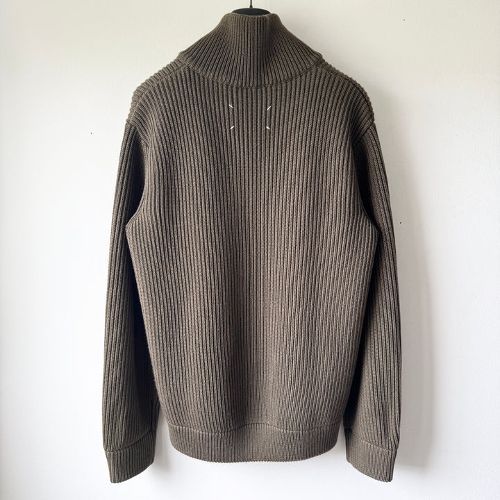 AW2006 Martin Margiela Military Green Wool Zip-Up Drivers/Truckers Knit