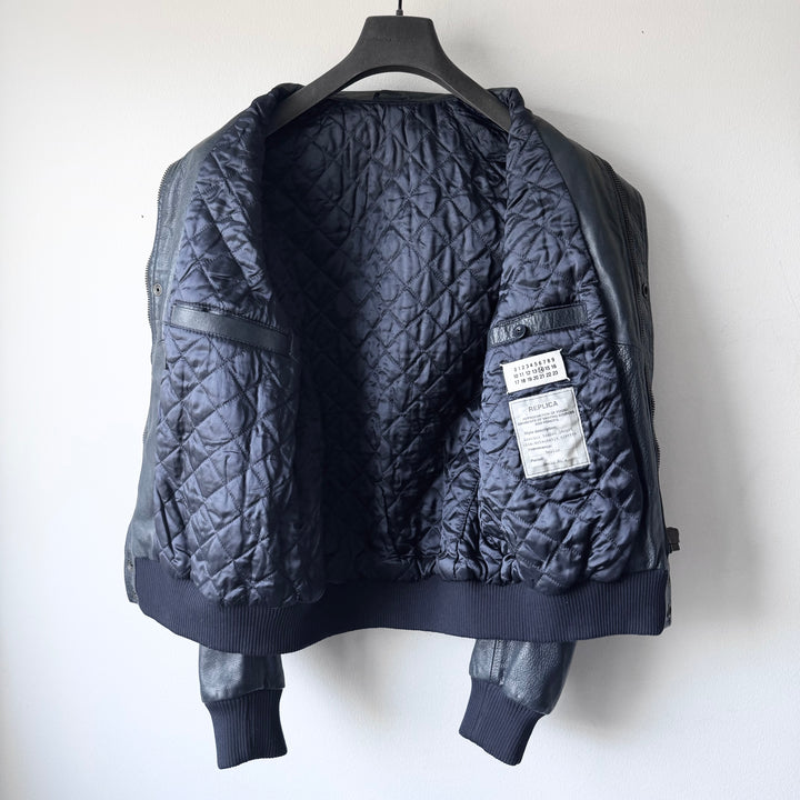 SS2007 Martin Margiela Petrol Multi-Zip Detachable Bomber Leather Jacket