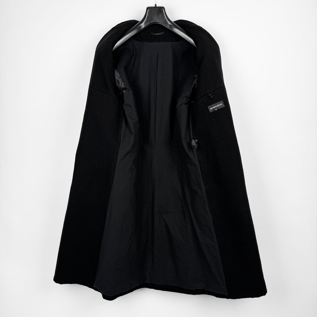 Ann Demeulemeester FW2011 Black Linen/Wool Double Breasted Coat