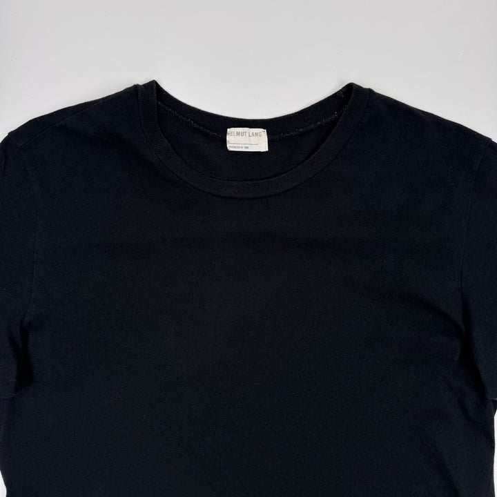 Helmut Lang 1996 Black Logo Print Backstage Press T-Shirt