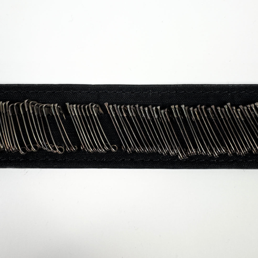 Dries Van Noten 1990s Black Safety Pin Leather Belt