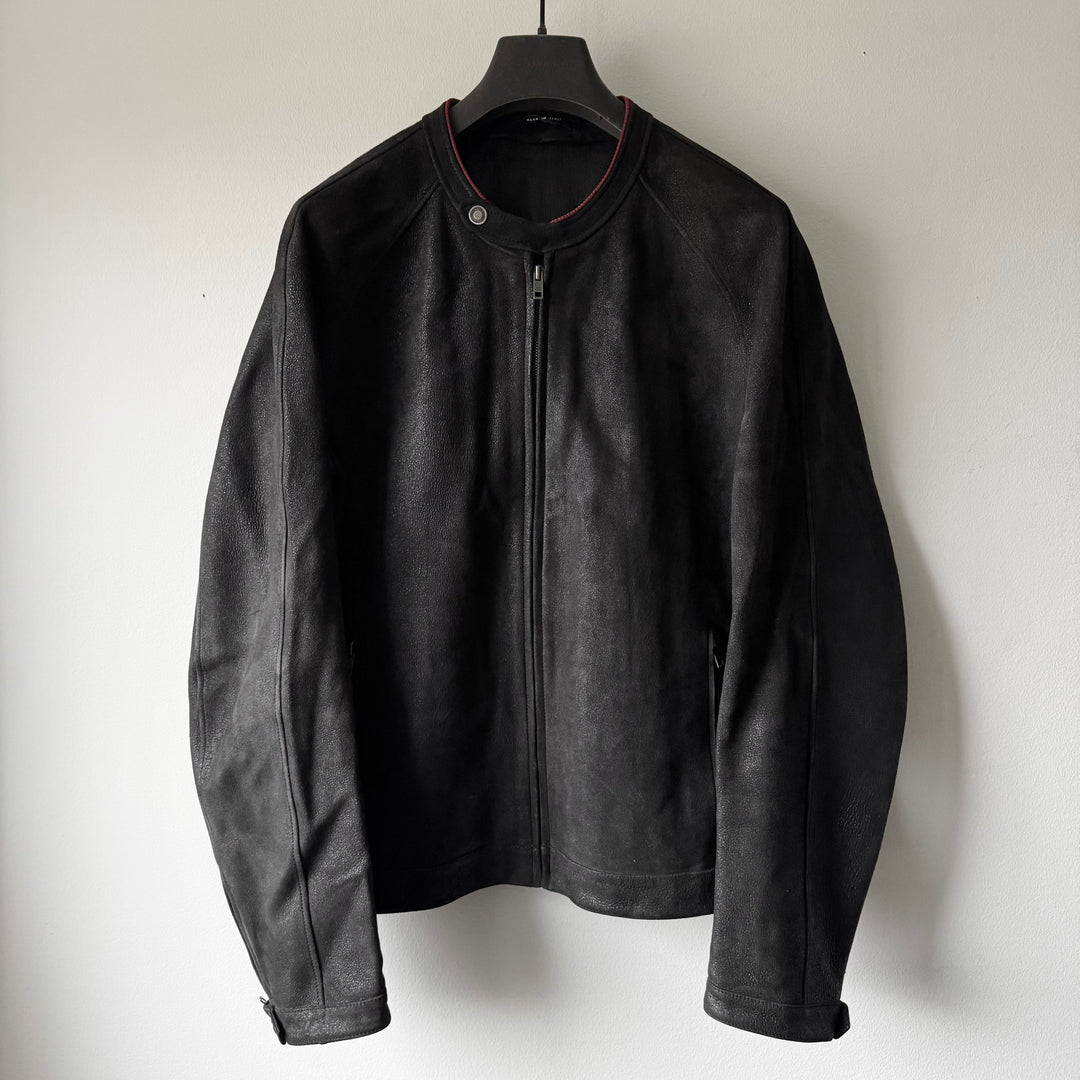 Gucci By Tom Ford SS2003 Vintage Effect Black Reverse Leather Café Racer Jacket