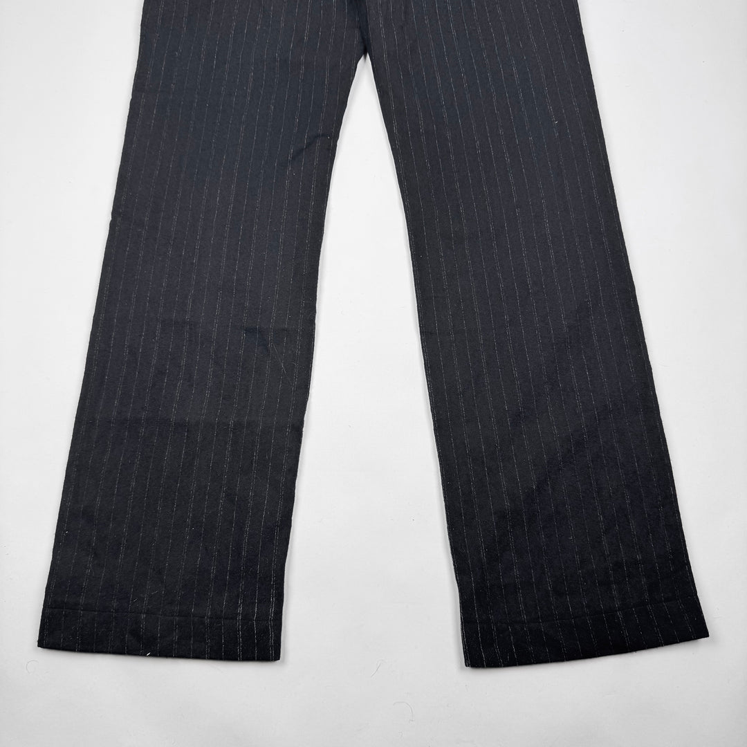 Ann Demeulemeester 2000’s Black Pinstripe Wool Relaxed Pants