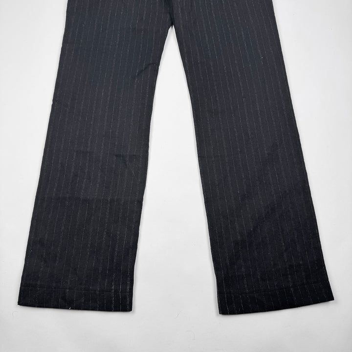 Ann Demeulemeester 2000’s Black Pinstripe Wool Relaxed Pants