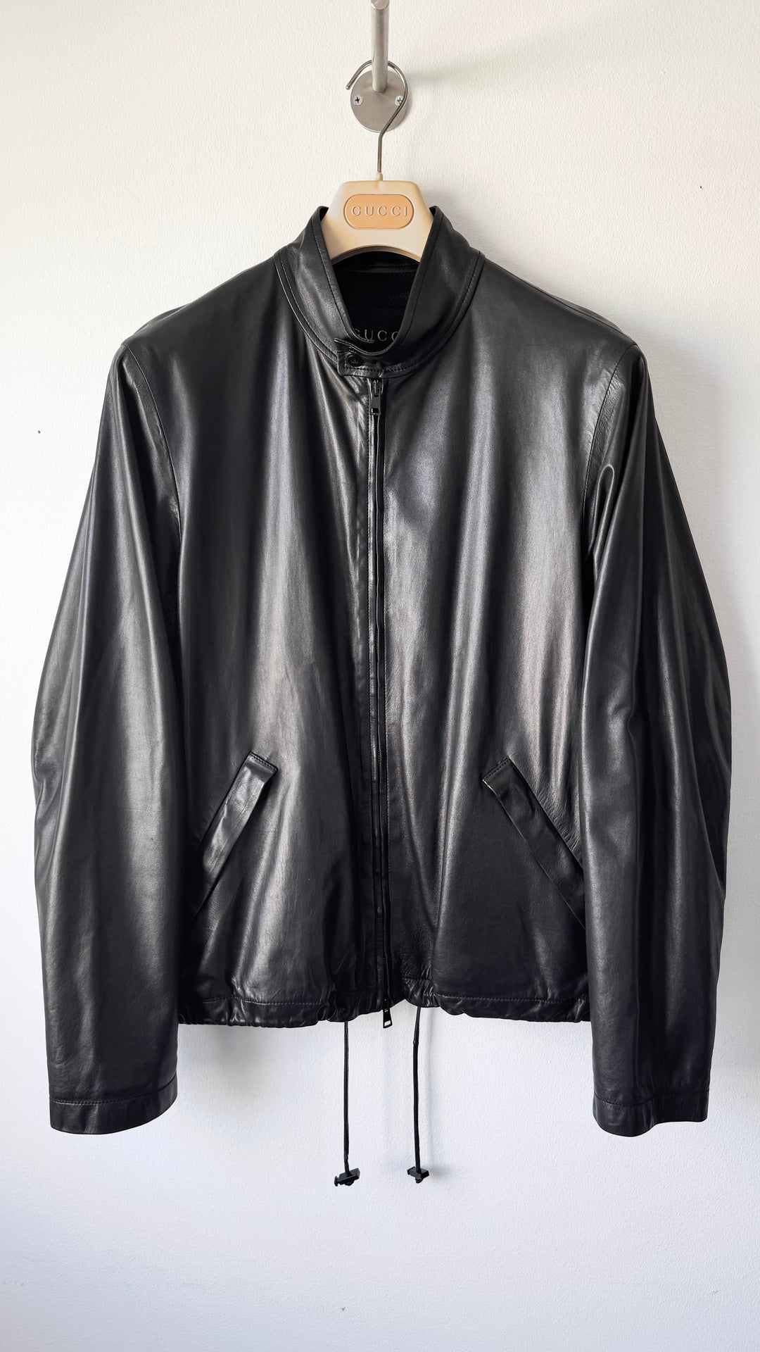 Gucci By Tom Ford SS1999 Black Cropped Lamb Leather Blouson Jacket