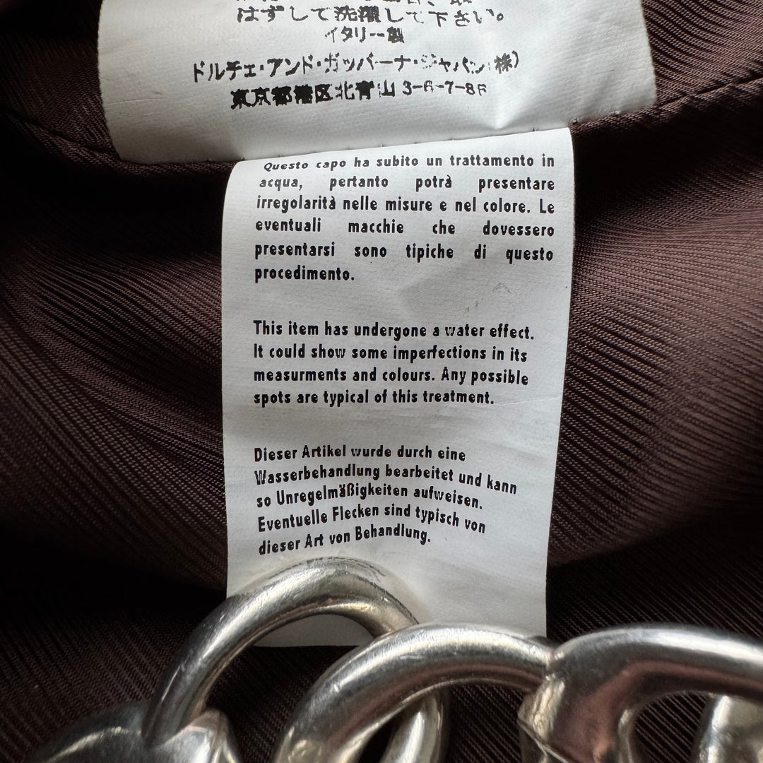 Dolce & Gabbana SS2006 Bordeaux/Brown Glossy Goat Leather Zip-Up Blouson Jacket