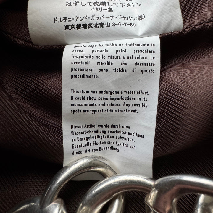 Dolce & Gabbana SS2006 Bordeaux/Brown Glossy Goat Leather Zip-Up Blouson Jacket