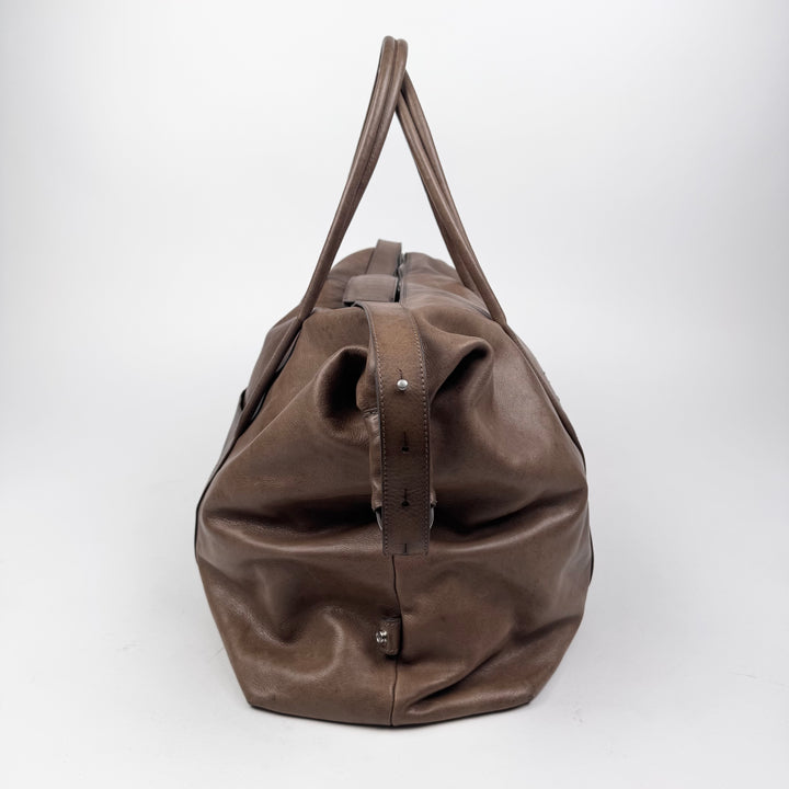 AW2014 Maison Martin Margiela Brown Large Leather Weekender/Duffle Bag