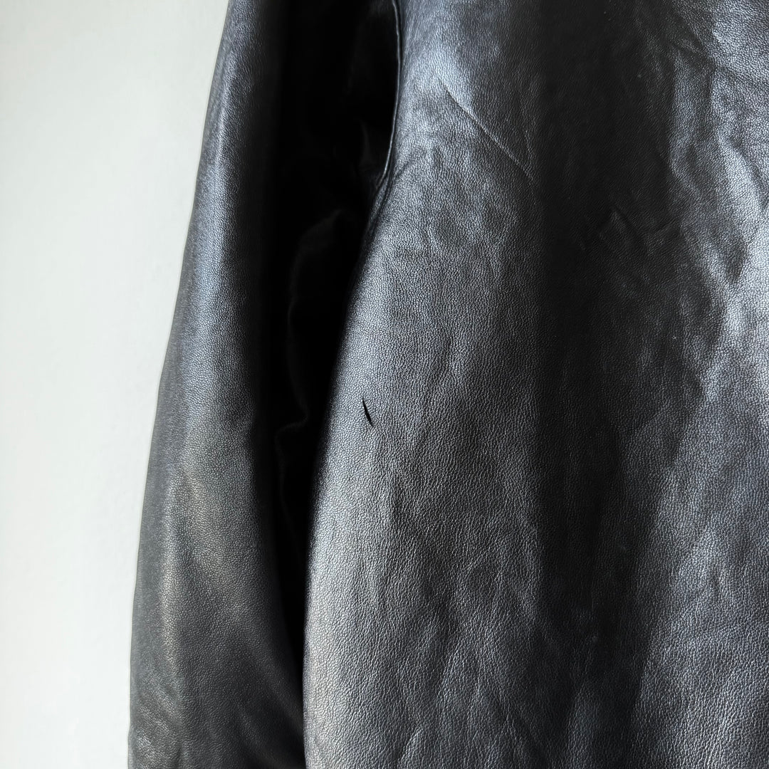 Helmut Lang 1990s Hooded Leather Parka