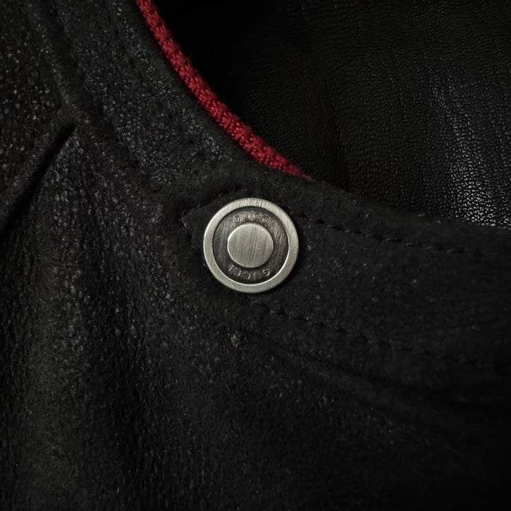 Gucci By Tom Ford SS2003 Vintage Effect Black Reverse Leather Café Racer Jacket