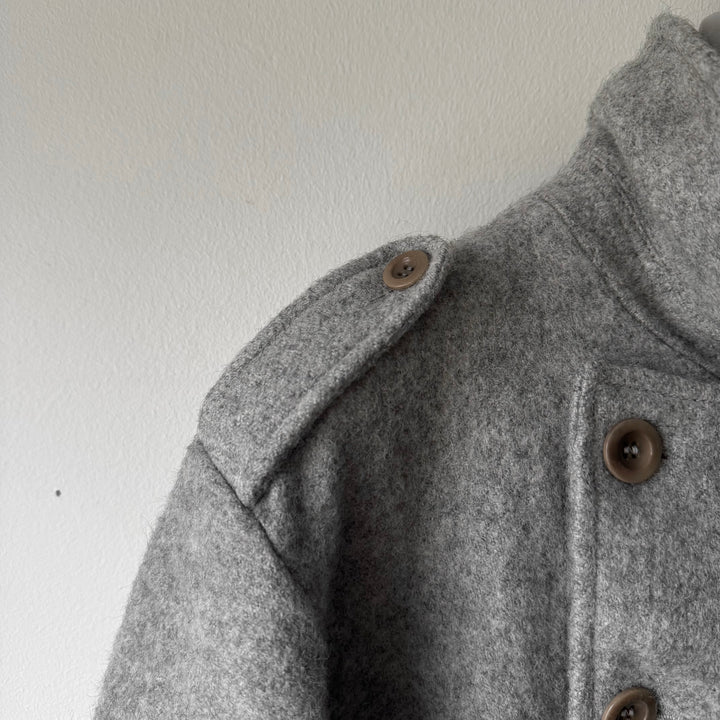 Miu Miu 2000’s Gray Wool Military Double Breasted Overcoat